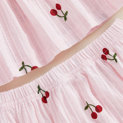 SWEET CHERRY Smocked Summer Outfit