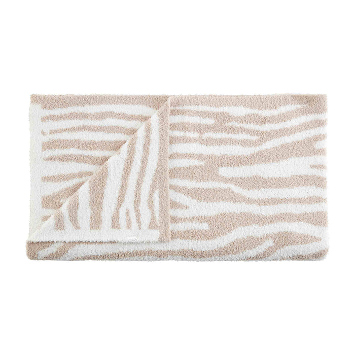 Tan Zebra Chenille Blanket