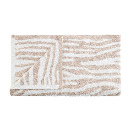 Tan Zebra Chenille Blanket