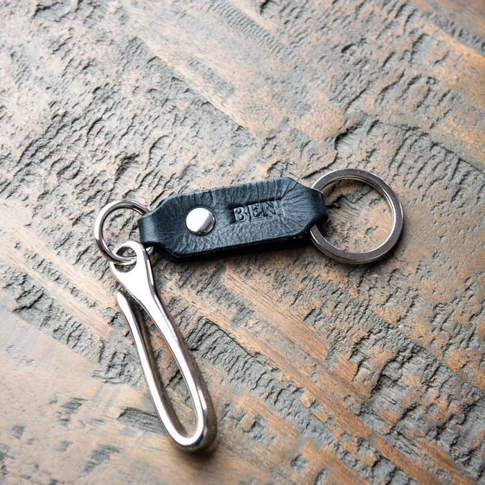 The Big Bass Fine Leather Keychain Fish Hook Key Ring Holder | Holtz Leather Co.