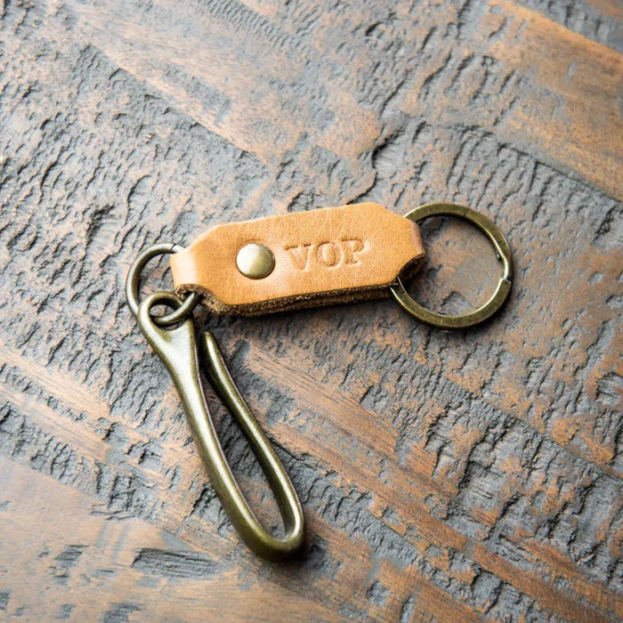 The Big Bass Fine Leather Keychain Fish Hook Key Ring Holder | Holtz Leather Co.