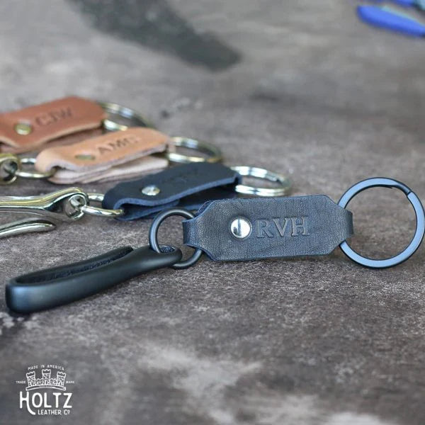 The Big Bass Fine Leather Keychain Fish Hook Key Ring Holder | Holtz Leather Co.
