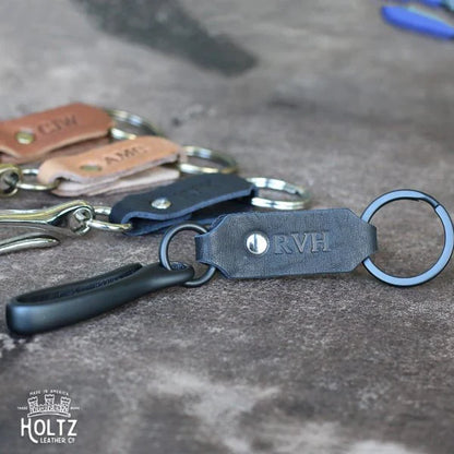 The Big Bass Fine Leather Keychain Fish Hook Key Ring Holder | Holtz Leather Co.