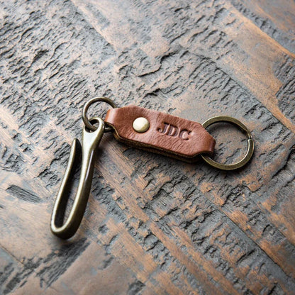 The Big Bass Fine Leather Keychain Fish Hook Key Ring Holder | Holtz Leather Co.