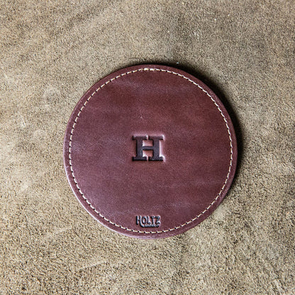 The Farm House Circle Fine Leather Coaster Set of 4 Coasters | Holtz Leather Co.