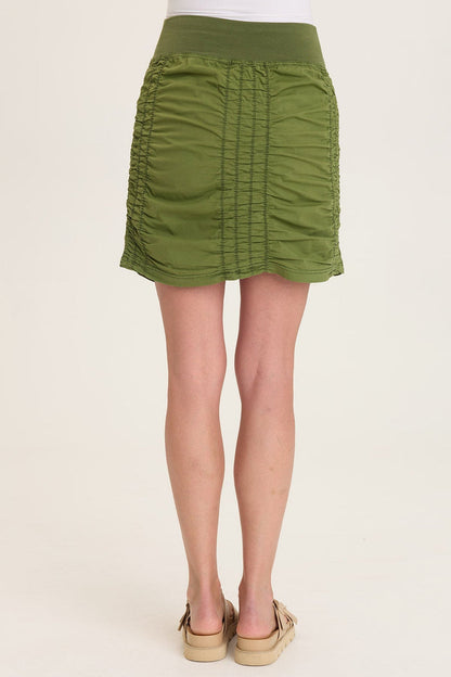 Wearables Trace Allover Ruched Pull-On Mini Skirt