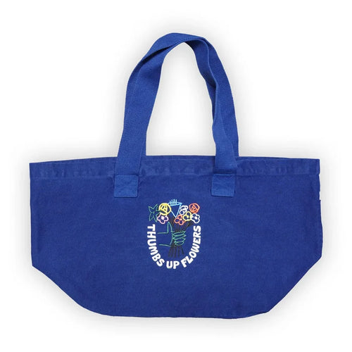 Thumbs UP Flowers Embroidered large tote