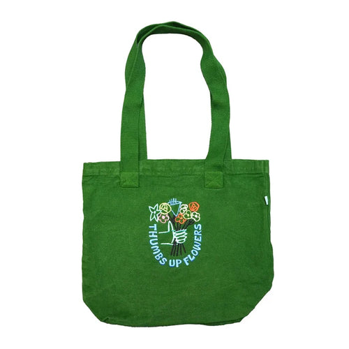 Thumbs UP Flowers Embroidered small tote