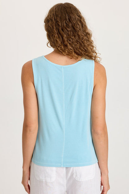 XCVI Timo Crepe Smocked Neckline Tank