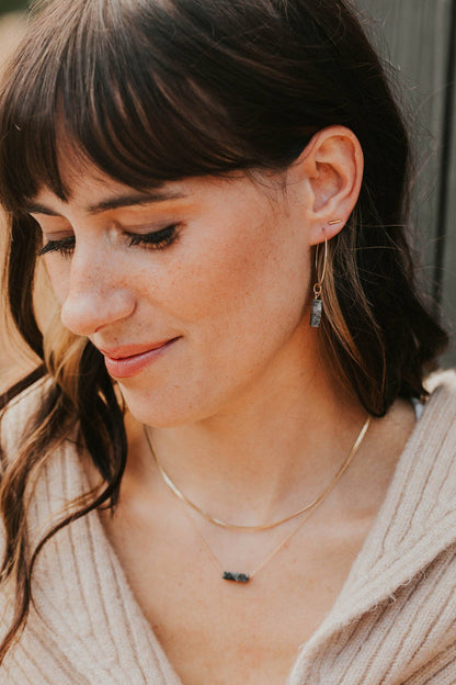 Tiny Bar Studs | 14kt Gold Fill + Sterling Silver