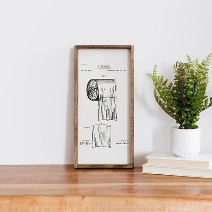 Toilet Paper Patent Wood Sign farmhouse decor bathroom wall hanging