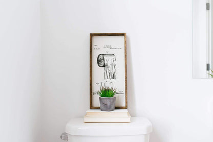 Toilet Paper Patent Wood Sign farmhouse decor bathroom wall hanging