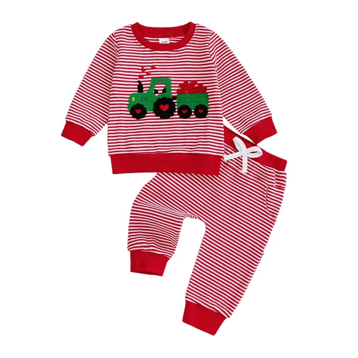 TRACTOR LOVE Striped Outfit