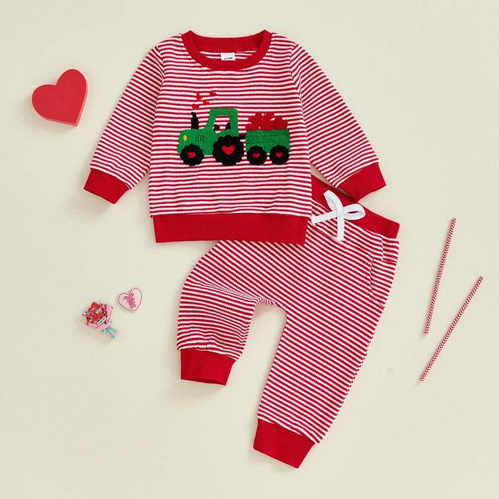 TRACTOR LOVE Striped Outfit