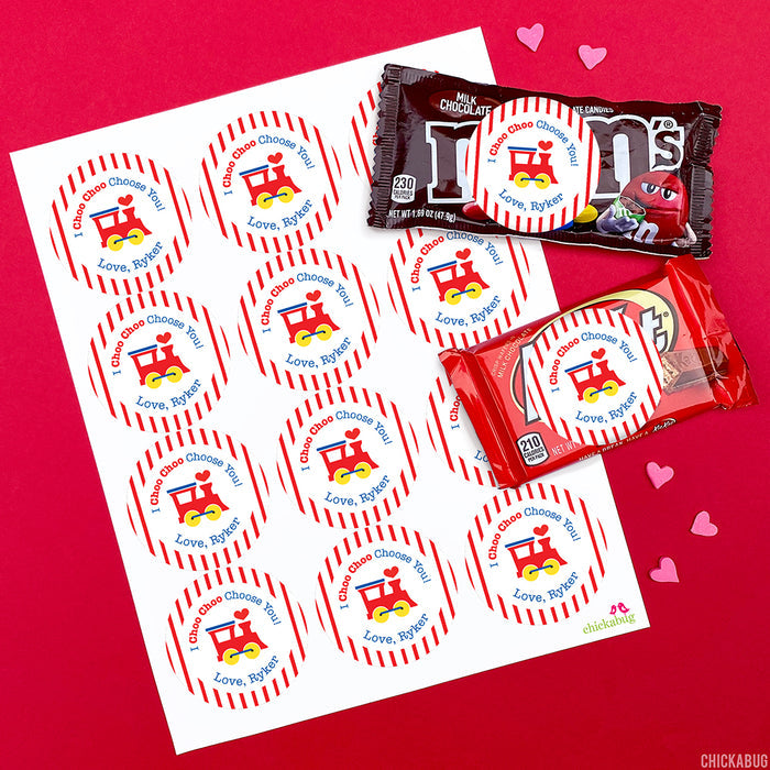 Train Valentine's Day Stickers