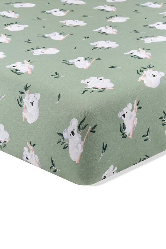The corner of the Twin Sheet in Koala on a mattress