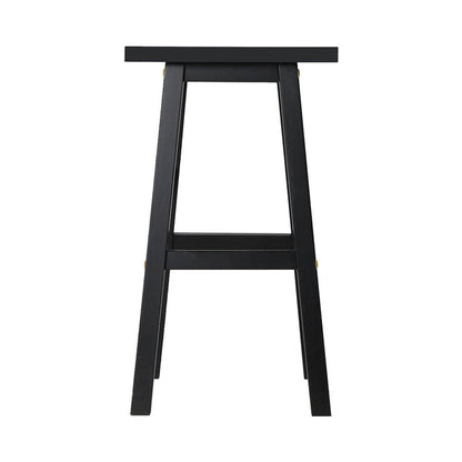 Two Bar Stools Kitchen Counter Stools Wooden Chairs Black-Home Living Store-