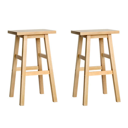Two Bar Stools Kitchen Counter Stools Wooden Chairs Natural-Home Living Store-