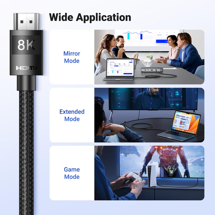 UGREEN HDMI 2.1 Cable (48Gbps, 8K@60Hz, 4K@240Hz, eARC, HDR) - UGREEN EU
