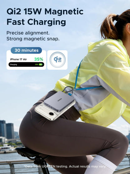 UGREEN MagFlow Air Magnetic Power Bank (10000mAh, Qi2 15W) - UGREEN EU