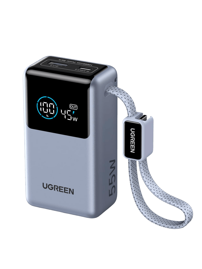 UGREEN Nexode Power Bank (10000mAh, 55W, 2 Ports, Built - in Cable) - UGREEN EU
