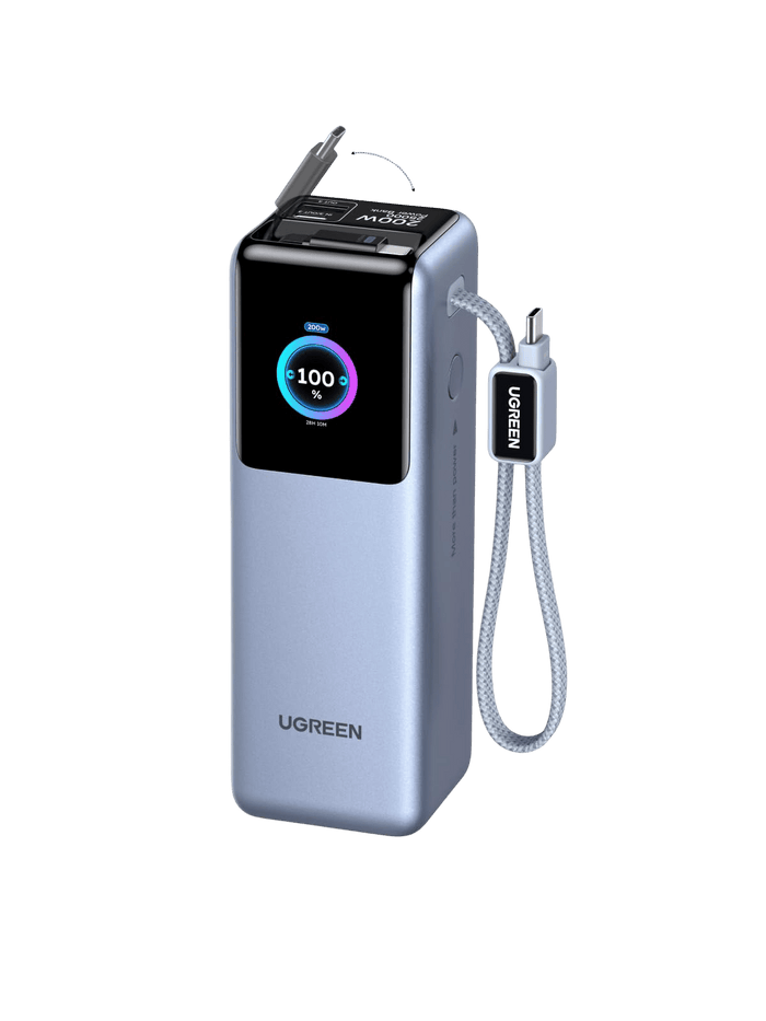 UGREEN Nexode Power Bank with Retractable Cable (25000mAh, 200W, 4 Ports) - UGREEN EU