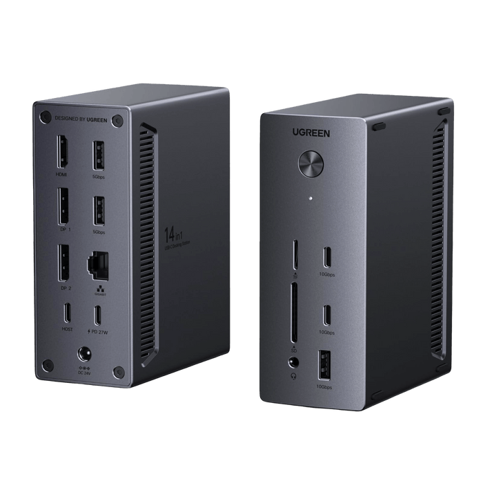 UGREEN Revodok Pro 14 - in - 1 Docking Station (Triple 4K, 2x DP + HDMI, 100W Charging, 10Gbps) - UGREEN EU