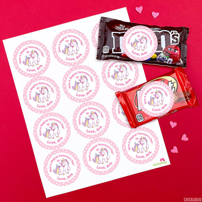 Unicorn Valentine's Day Stickers