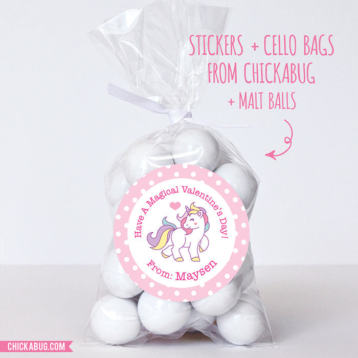 Unicorn Valentine's Day Stickers