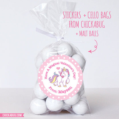 Unicorn Valentine's Day Stickers