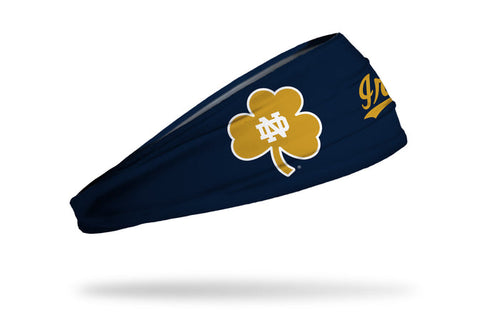 University of Notre Dame: Oversized Clover Navy Big Bang Lite Headband - View 1
