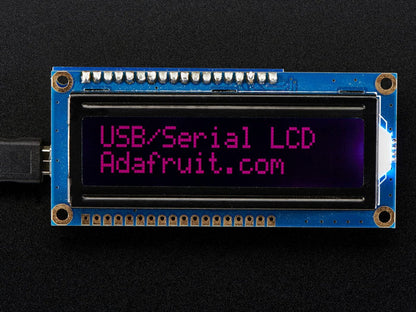 USB + Serial Backpack Kit with 16x2  RGB backlight negative LCD (RGB on Black) by Adafruit - The Pi Hut