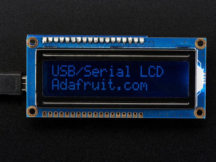 USB + Serial Backpack Kit with 16x2  RGB backlight negative LCD (RGB on Black) by Adafruit - The Pi Hut