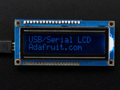 USB + Serial Backpack Kit with 16x2  RGB backlight negative LCD (RGB on Black) by Adafruit - The Pi Hut