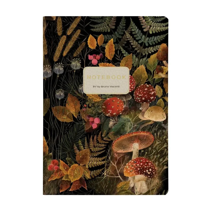 Vegan Leather A5 Notebook -Forest Mushrooms