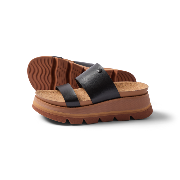 Vista Luxe Siaa women's sandals facing right, close-up of sole and cushioned footbed showing comfort design.