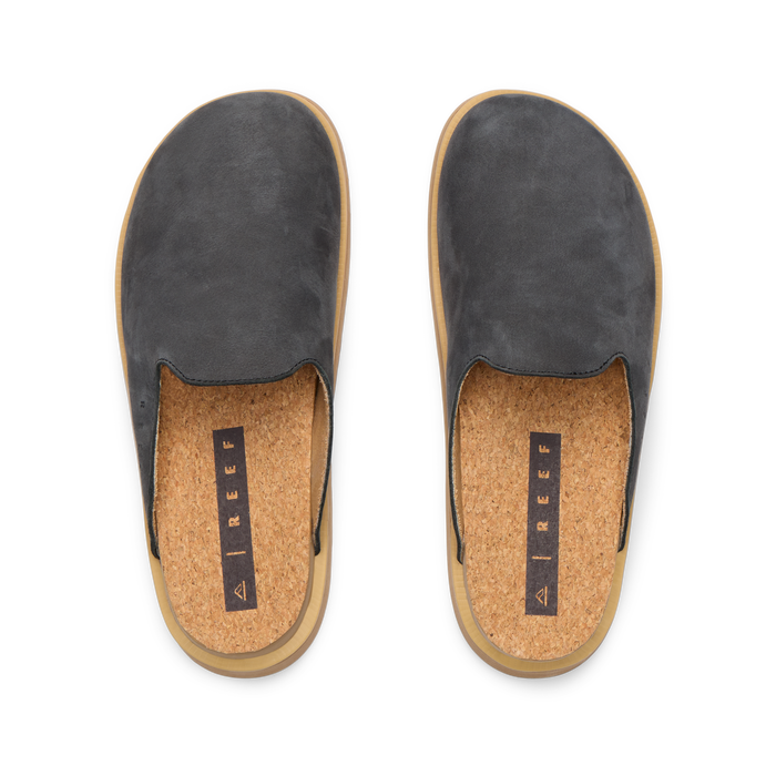 Top view of women's Vista Skye charcoal slip-on shoes featuring anatomical arch support and soft-rebound cushioning.