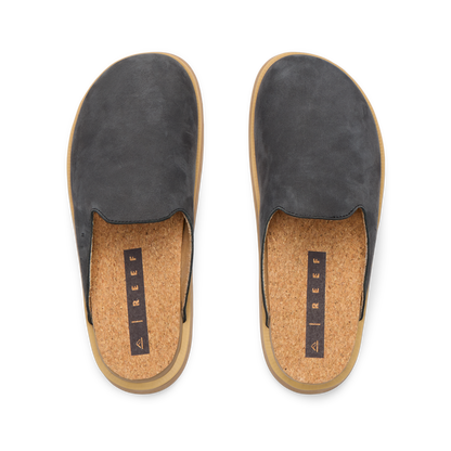 Top view of women's Vista Skye charcoal slip-on shoes featuring anatomical arch support and soft-rebound cushioning.