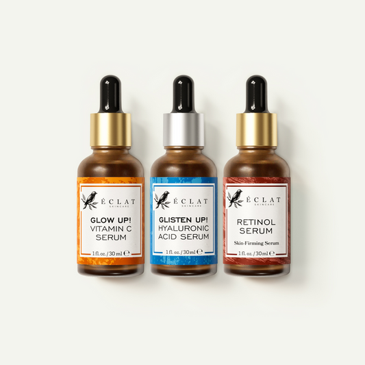 Vitamin C, Retinol, Hyaluronic Acid - 3 Pack Face Care Set - Eclat