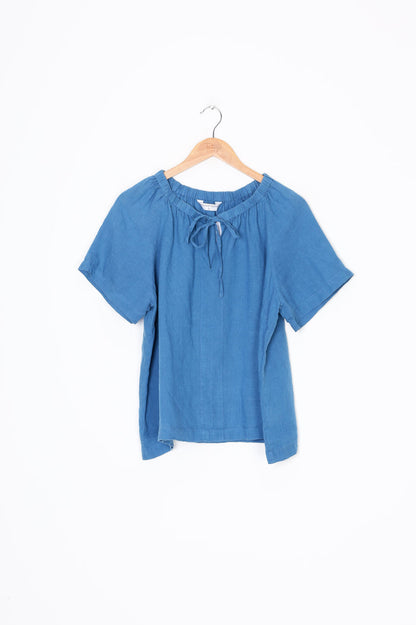 Wallace Cotton Womens Blue Top Size L
