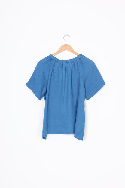 Wallace Cotton Womens Blue Top Size L