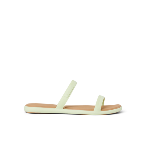 Side view of Water Willow Marina sandal in aloe green for women, featuring lightweight, cushioned comfort and arch support.