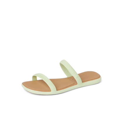 Water Willow Marina sandal facing left, close-up of side and top view showing cushioned footbed and straps