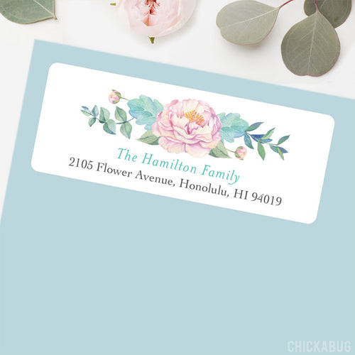 Watercolor Flowers Address Labels