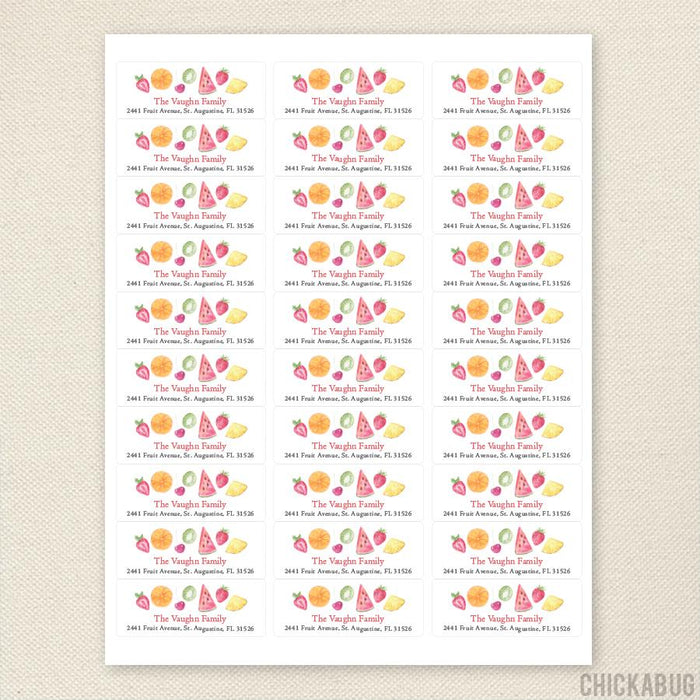 Watercolor Fruit Address Labels