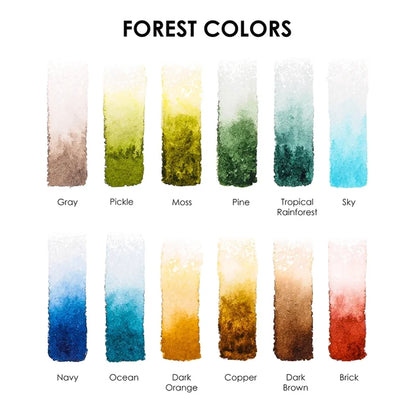 Watercolor Pocket Set Of  12 With Brush - Forest Co