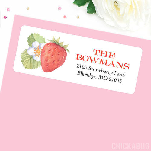 Watercolor Strawberry Address Labels