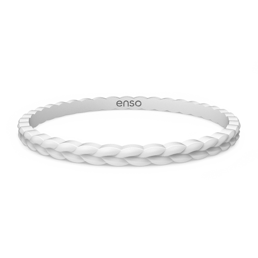 Weave Stackable Silicone Bracelet - White