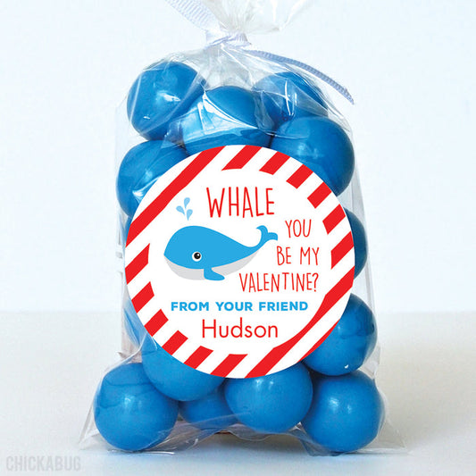 Whale Valentine's Day Stickers