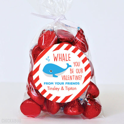 Whale Valentine's Day Stickers